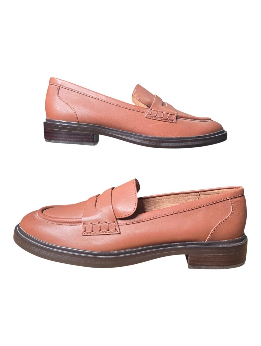 Madewell Womens Maple Leather Vernon Penny Loafers Size 10.5
